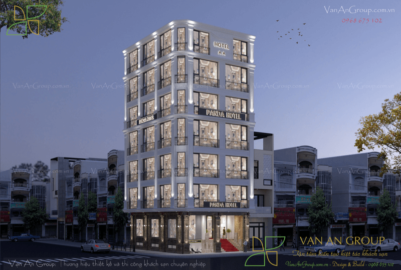 Khung cảnh về đêm của khách sạn