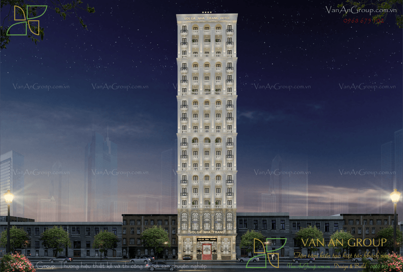 Vẻ đẹp ấn tượng, lung linh về đêm của Volga Hotel Nha Trang