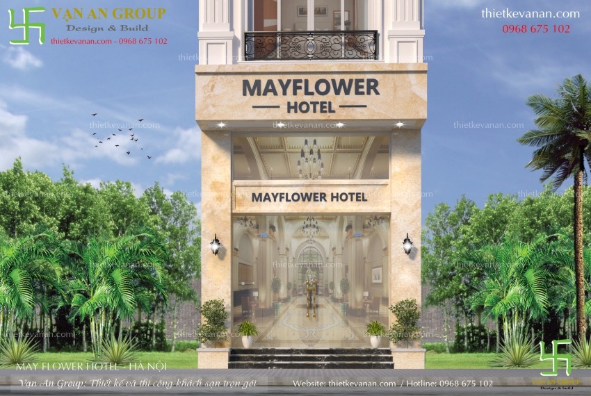 Thiết kế tiền sảnh đơn giản mà tinh tế của Mayflower Hotel