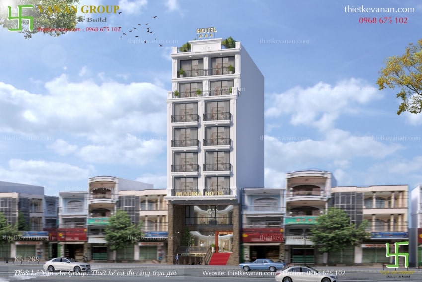 Thiết kế khách sạn đạt chuẩn 3 sao Marina Hotel tại Nam Từ Liêm, Hà Nội
