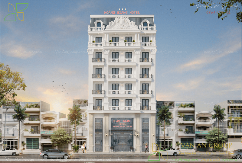 Phối cảnh của thiết kế khách sạn 3 sao Hoàng Giang Hotel tại Hải Phòng