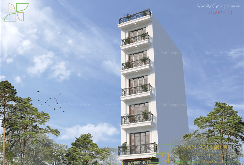 Không gian khách sạn thiết kế rộng rãi, thoáng đãng