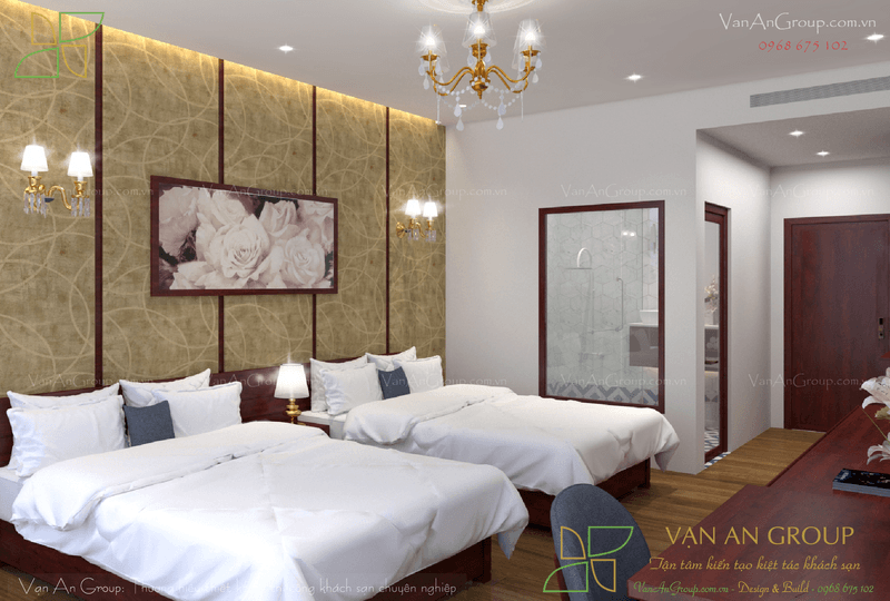 Thiết kế không gian khách sạn rộng rãi, thoáng đãng