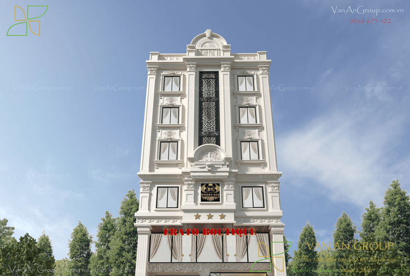 Không gian mở rộng rãi, thoáng đãng của khách sạn 6 tầng Erato Boutique Hotel