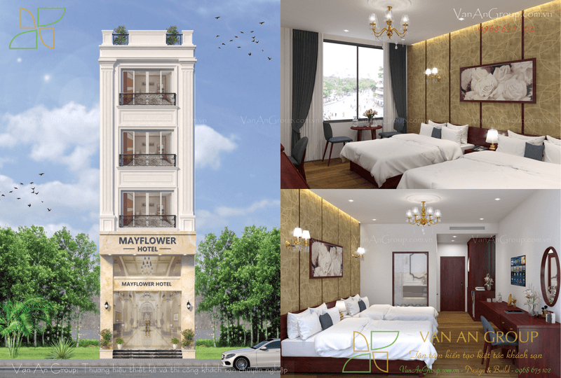 Mẫu thiết kế khách sạn mini 100 m2 Mayflower Hotel
