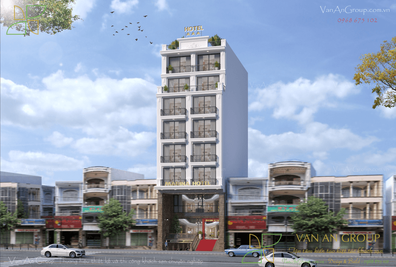 Mẫu thiết kế khách sạn mini 100 m2 đẹp sang trọng và cuốn hút