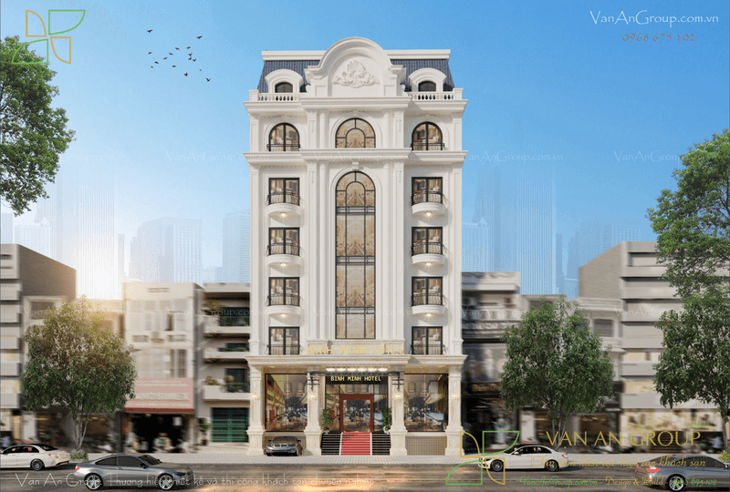 Phối cảnh tổng thể khách sạn 3 sao Bình Minh Hotel tại Gia Lâm