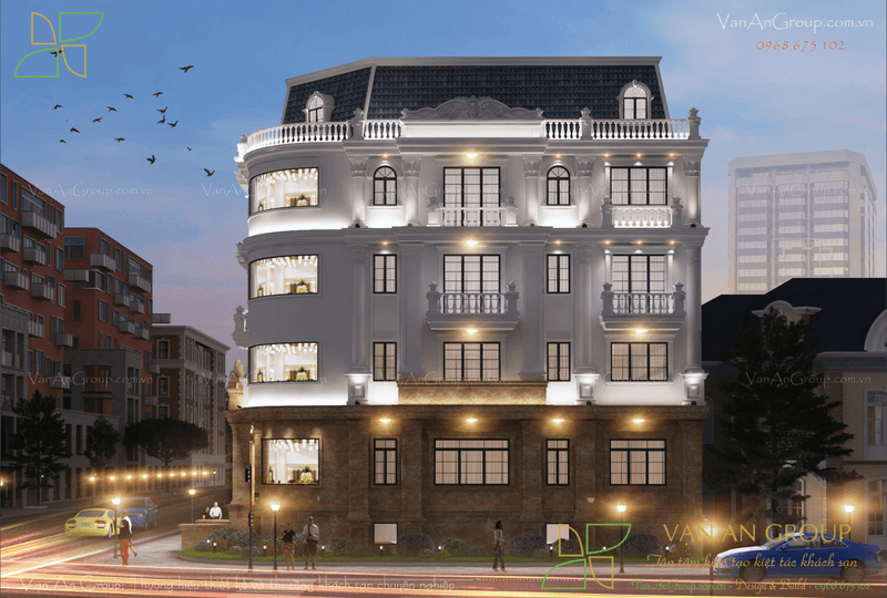 Thiết kế chiếu sáng ngoại thất Minh Thái Hotel