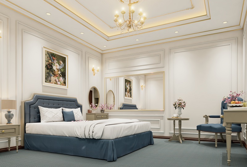 Mẫu 3: Phòng ngủ khách sạn 5 sao đẹp thiết kế bởi Vạn An Group