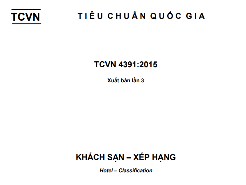 Tiêu chuẩn thiết kế khách sạn TCVN 4391 - 2015