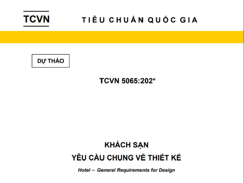 Tiêu chuẩn thiết kế khách sạn TCVN 5065-202_