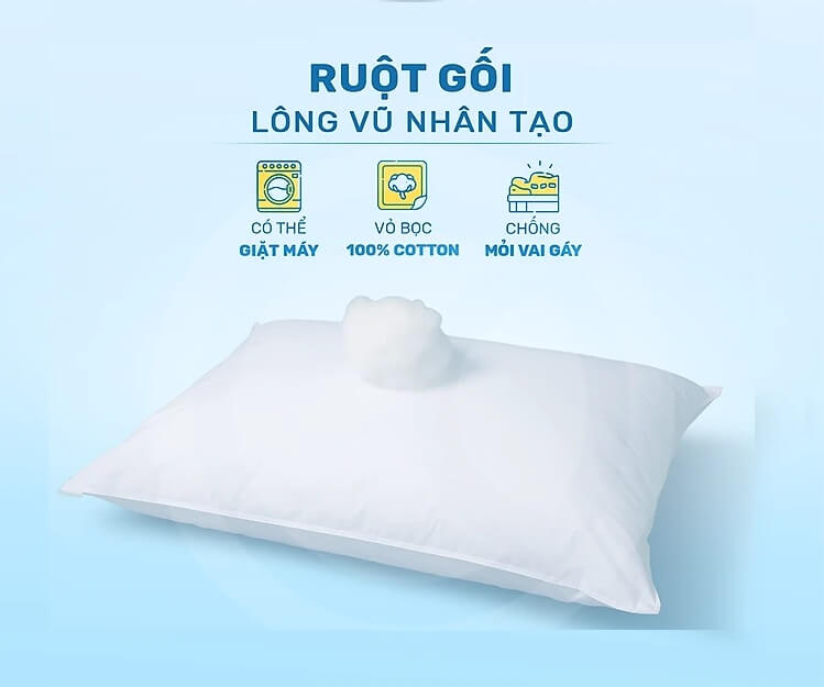 Gối khách sạn 5 sao bông Microfiber