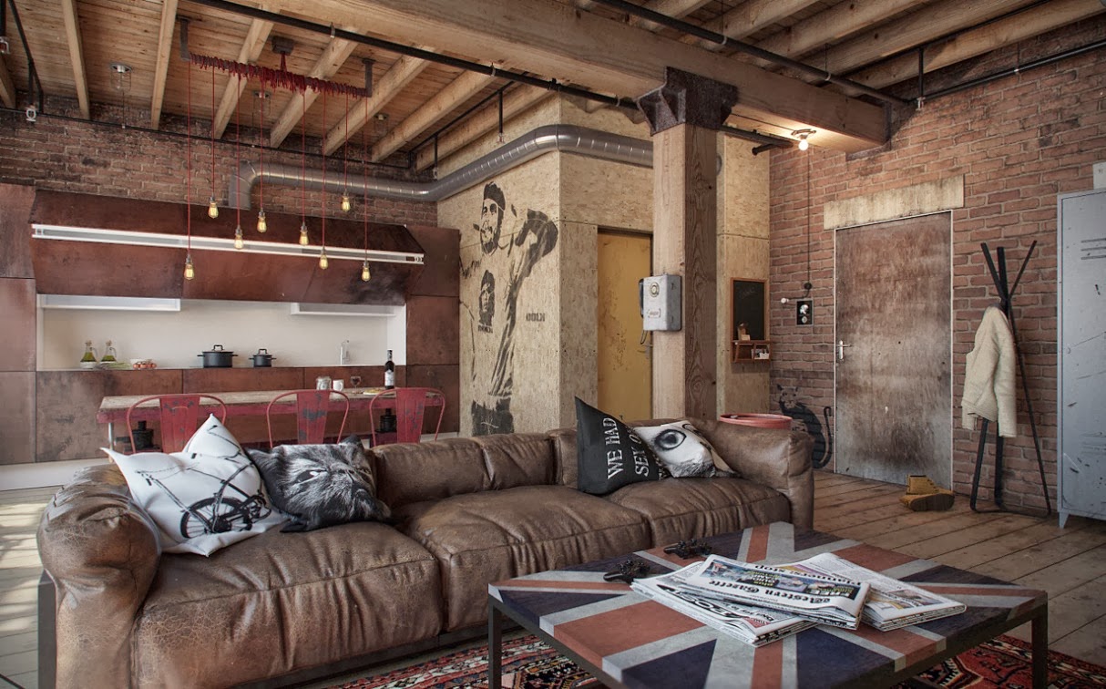 Bộ sofa bọc da tạo điểm nhấn phòng khách