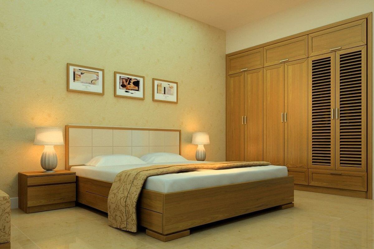 Giường gỗ sồi