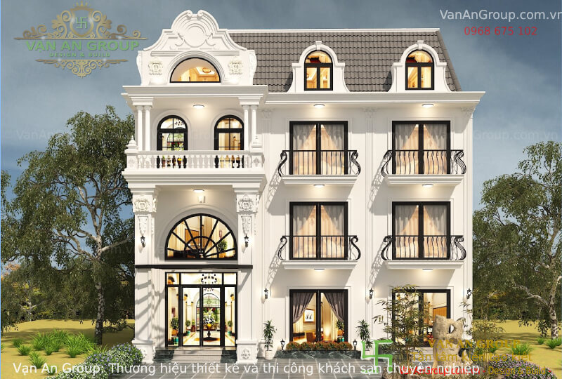 Mẫu mặt bằng khách sạn mini 3 tầng đẹp