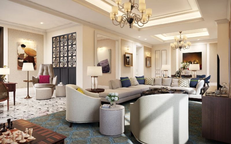 Mẫu thiết kế phòng khách suite