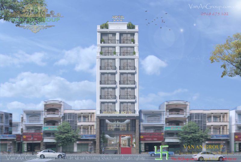 Thiết kế mặt tiền khách sạn mini