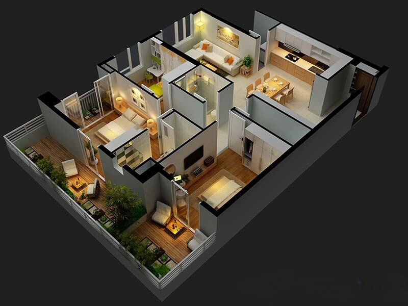 Bản vẽ triển khai nội thất 3D - 2