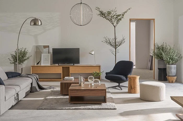 Mẫu phòng khách nhà phố phong cách Wabi sabi