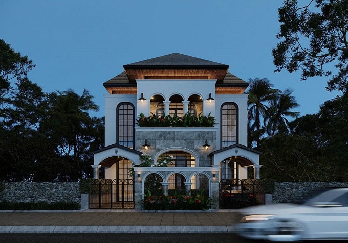 Phong cách Indochine ngoại thất đẹp