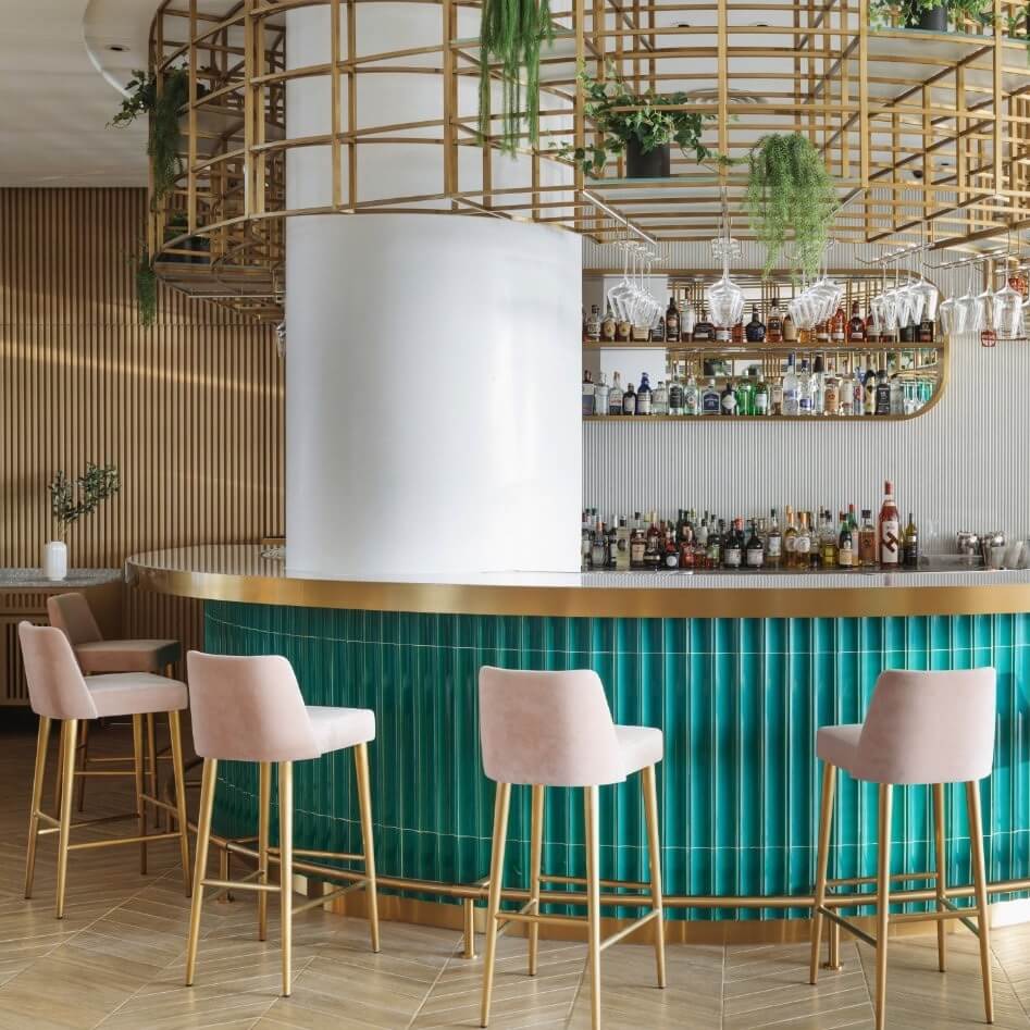 Thiết kế kích thước quầy bar phù hợp với không gian khách sạn