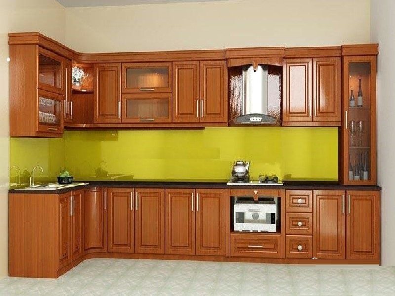 Tủ bếp làm từ gỗ Xoan Đào