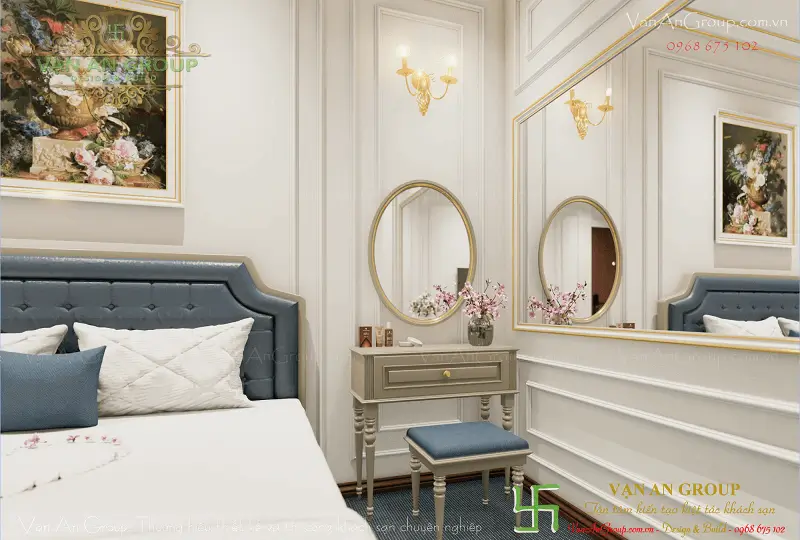 Mẫu phòng ngủ khách sạn 4 sao trang trí đẹp, ấn tượng của Vạn An Group