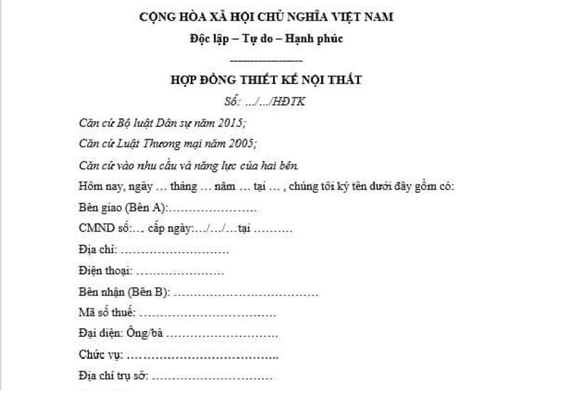 Hợp đồng thiết kế nội thất là gì?