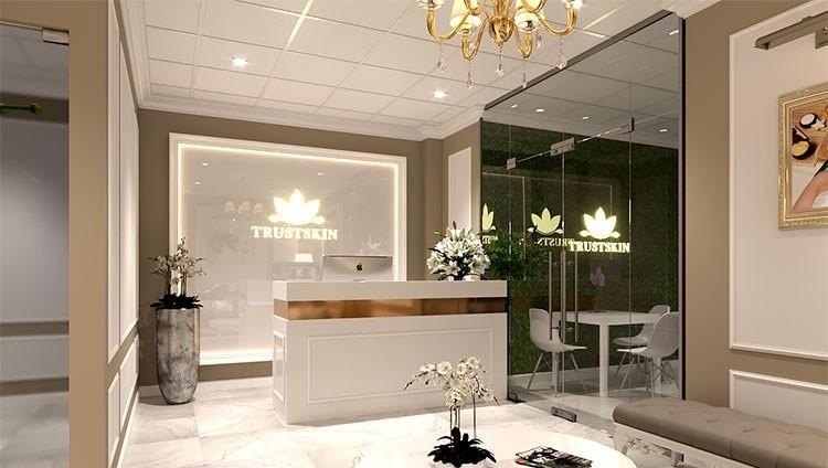 Quầy lễ tân tuy nhỏ nhưng lại có đầy đủ tiện nghi