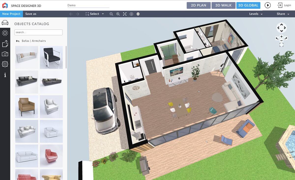 Space Designer phần mềm xây dựng 3D