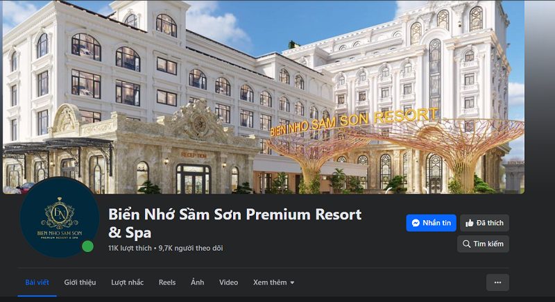 Đặt phòng thông qua Fanpage của khách sạn