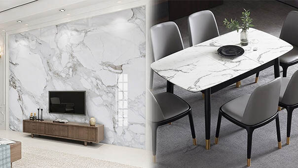 Dùng đá marble ốp tường nhà, mặt bàn