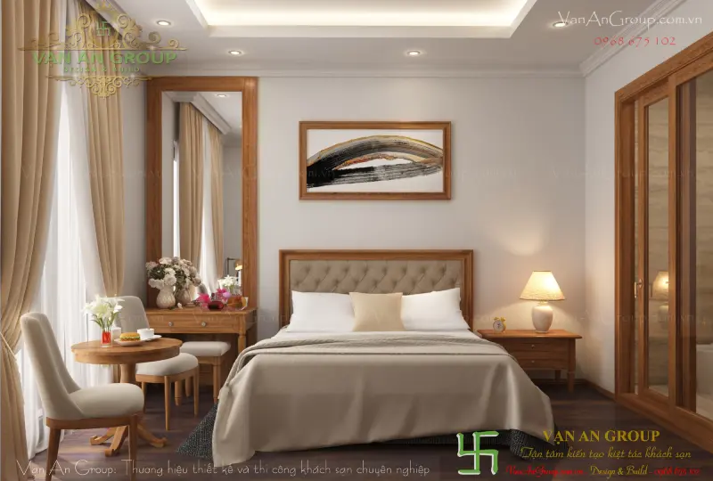 Giường đôi thiết kế tân cổ điển sang trọng
