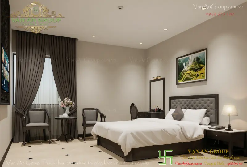 Mẫu giường đôi rộng rãi, sang trọng