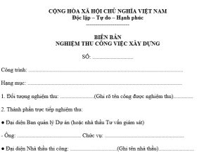Biên bản nghiệm thu công trình là gì?