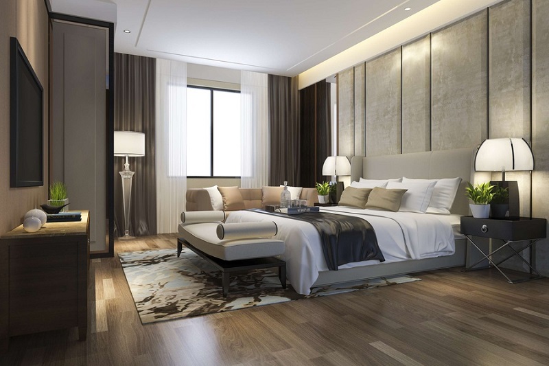 Interior trong thiết kế khách sạn được bố trí theo từng khu vực