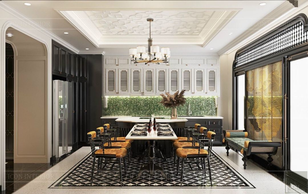 Phòng bếp Indochine hiện đại