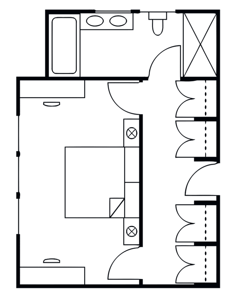 Mặt bằng phòng ngủ master 40m²