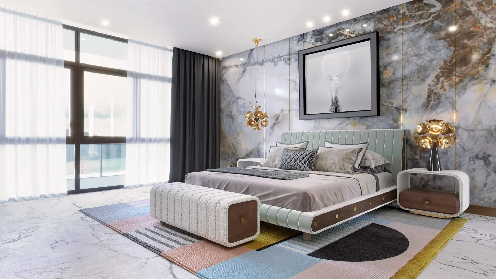 Mẫu phòng ngủ 20m2 đậm chất truyền thống Á Đông
