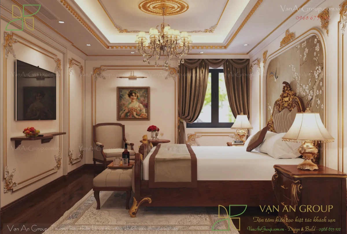 Nội thát phòng ngủ phong cách tân cổ điển