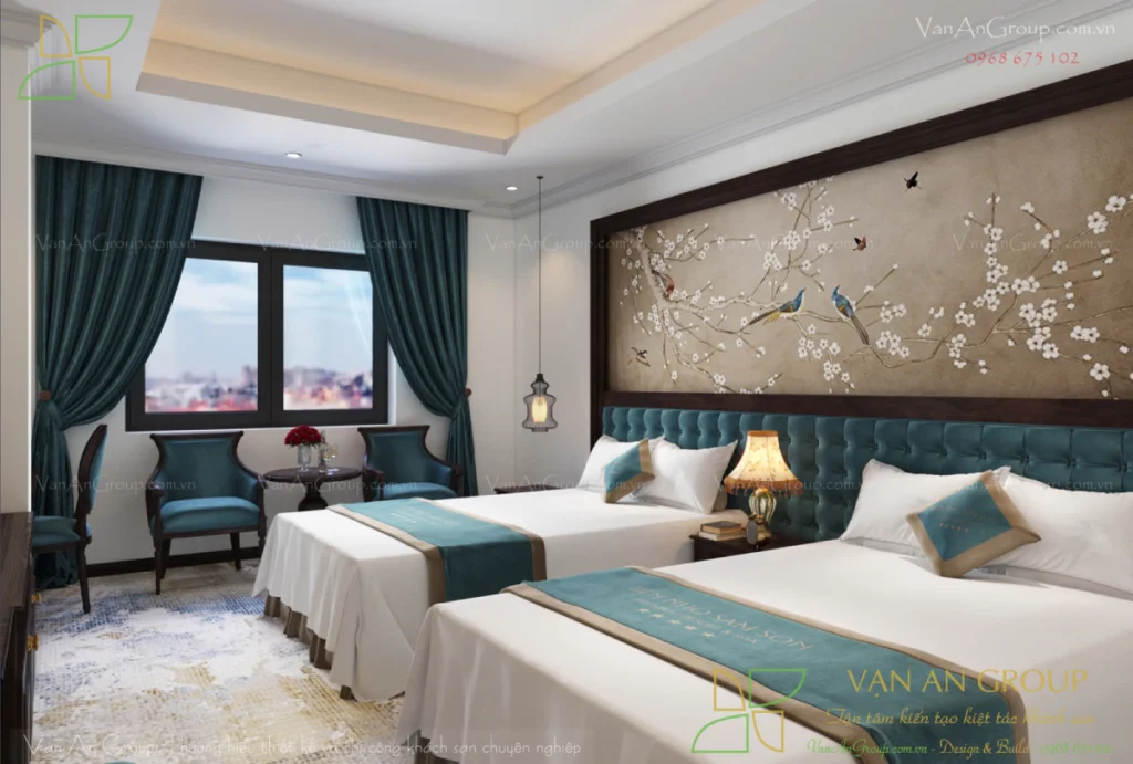 Thiết kế nội thất phòng ngủ khách sạn