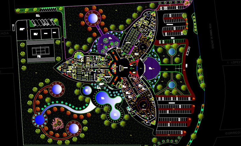 Mặt bằng autocad resort