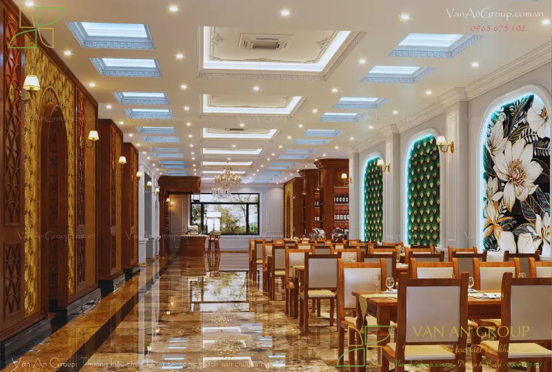 Hệ thống đèn thả trần âm tường nghệ thuật