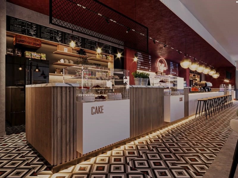 Quầy cafe tiện nghi