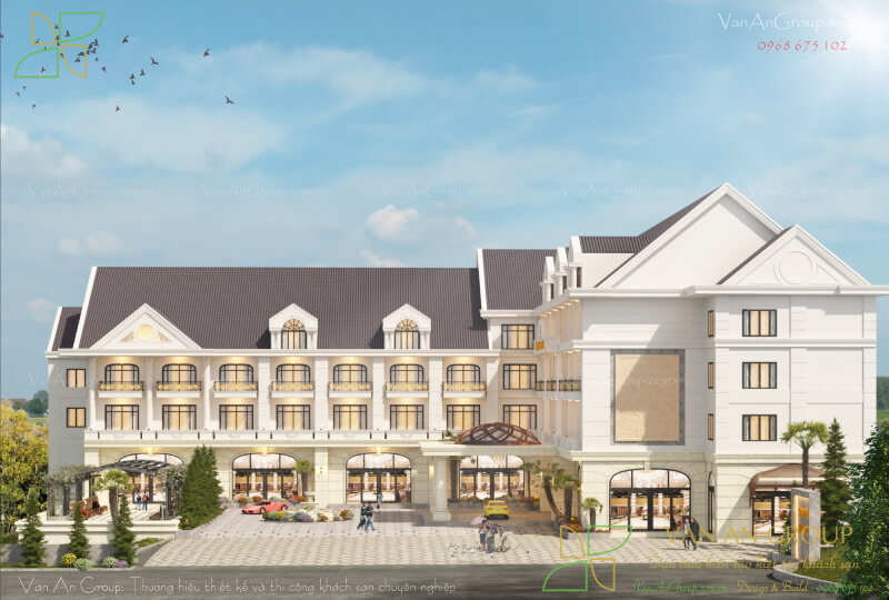 Tư vấn chi phí thiết kế kiến trúc và nội thất khách sạn 3 sao 2000m2