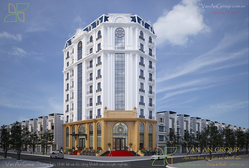 Mẫu thiết kế khách sạn kiểu Pháp Thiên Sơn Hotel