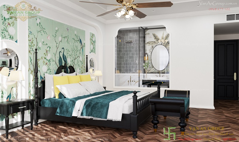 Phòng nghỉ khách sạn mang đậm nét đặc trưng của phong cách Indochine