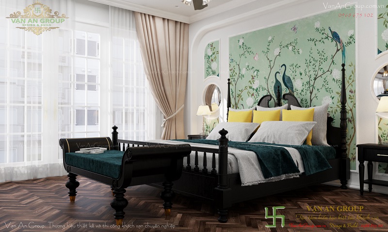 Phòng ngủ ưu tiên sử dụng nội thất bằng khung gỗ tự nhiên