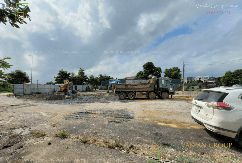 Bố trí tổng mặt bằng thi công, đường vận chuyển nội bộ