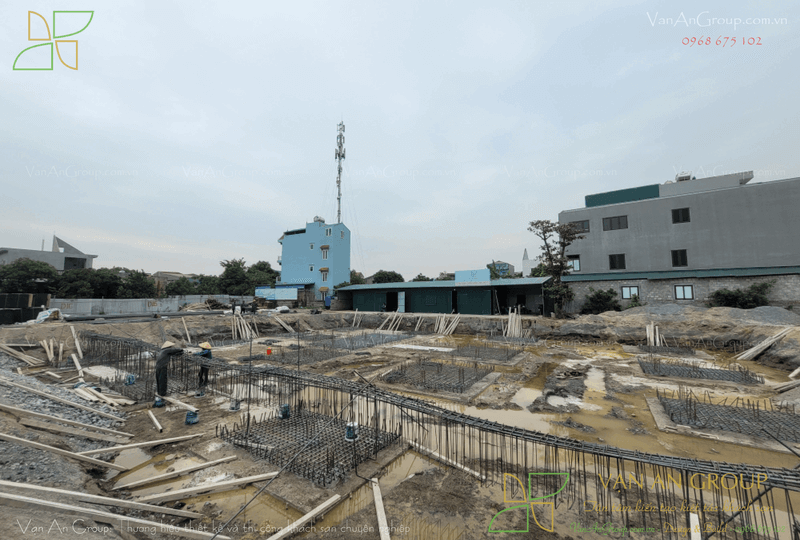 Gia công và lắp đặt cốt thép đài móng, giằng móng